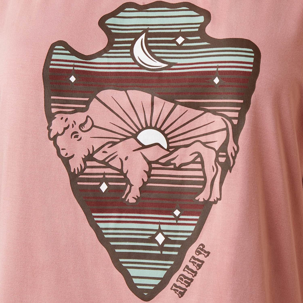 Ariat Womens Buffalo Rising Tee Island Blush - Ariat Womens Tops