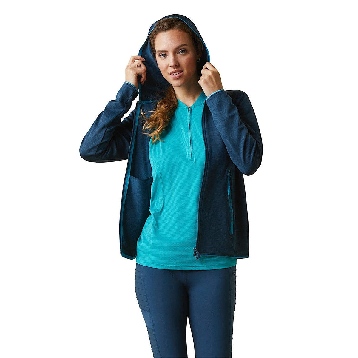 Ariat Womens Byron Full Zip Hood Deep Petroleum