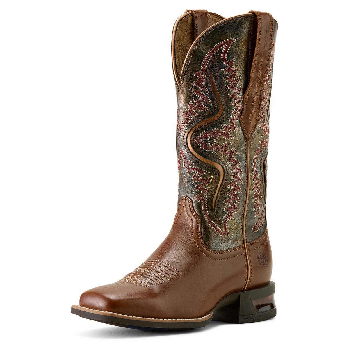 Ariat Womens Captivate Wide Square Toe Western Boot - Dark Tan/Titanium