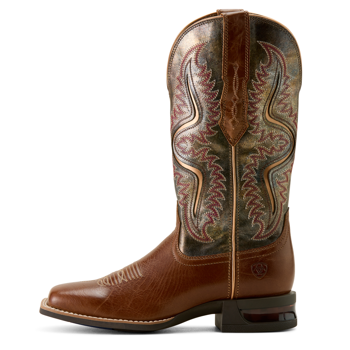 Ariat Womens Captivate Wide Square Toe Western Boot - Dark Tan/Titanium