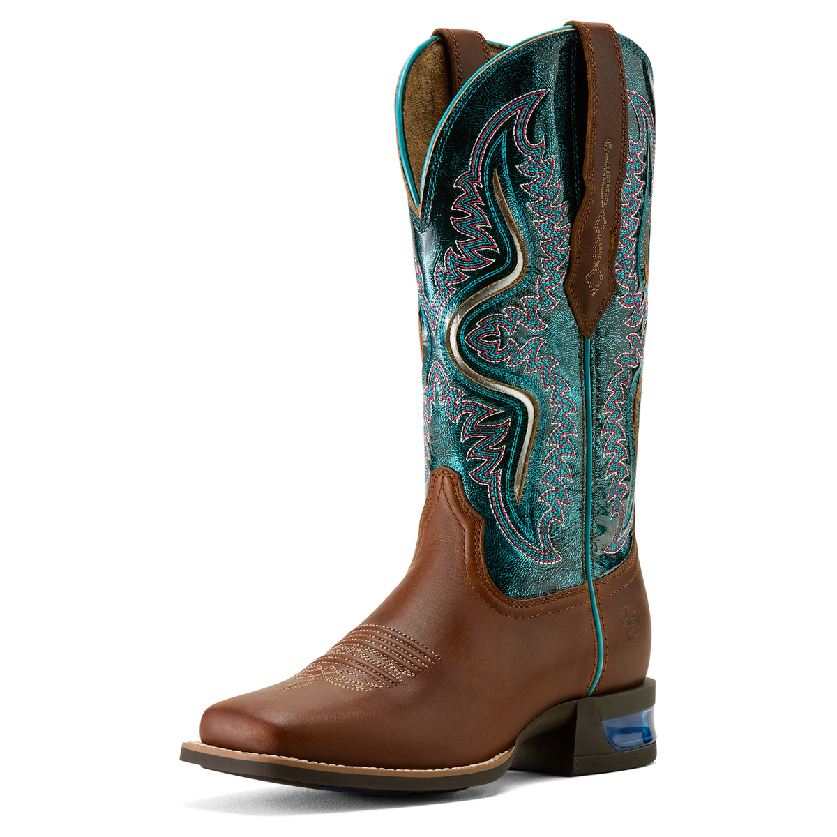 Ariat Womens Captivate Wide Square Toe Western Boot - Vintage Caramel/Striking Aruba