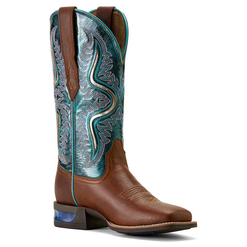 Ariat Womens Captivate Wide Square Toe Western Boot - Vintage Caramel/Striking Aruba