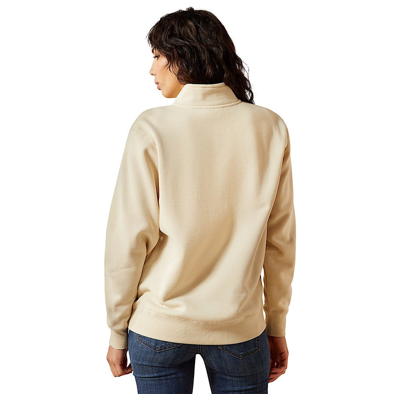 Ariat Womens Denim & Supply 1/2 Zip Sweatshirt - Oyster Gray