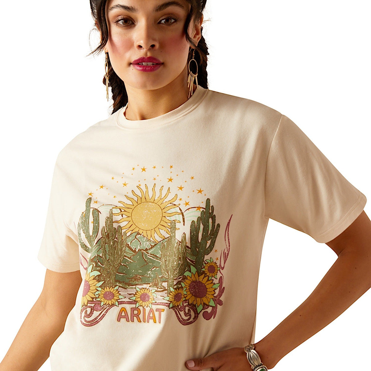 Ariat Women’s Desert Dreaming T-Shirt - Natural - Ariat Womens Tops