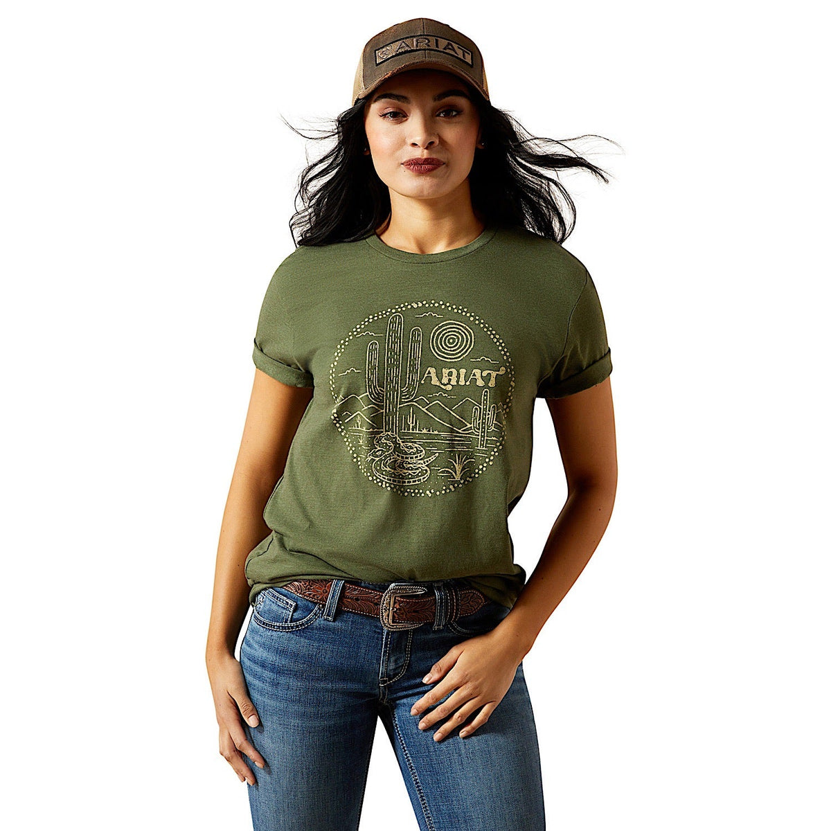 Ariat Womens Desert Snake T-Shirt - Military Heather
