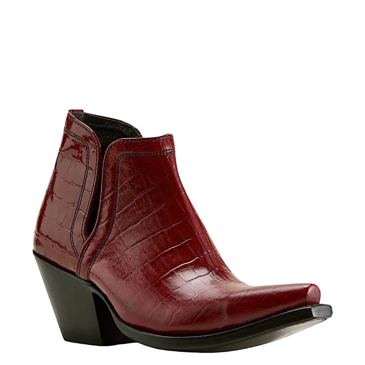 Ariat Womens Dixon Bootie - Red Luxe Dubonnet Croc Print
