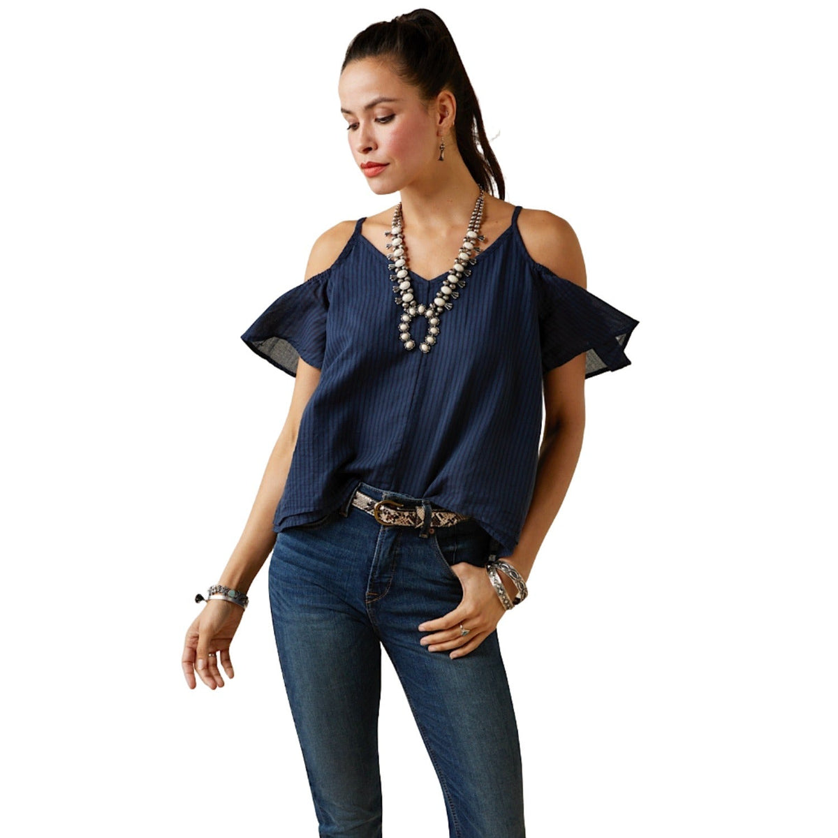 Ariat Womens Dolly Top Midnight Navy - XS AUS 6 - Ariat Womens Tops