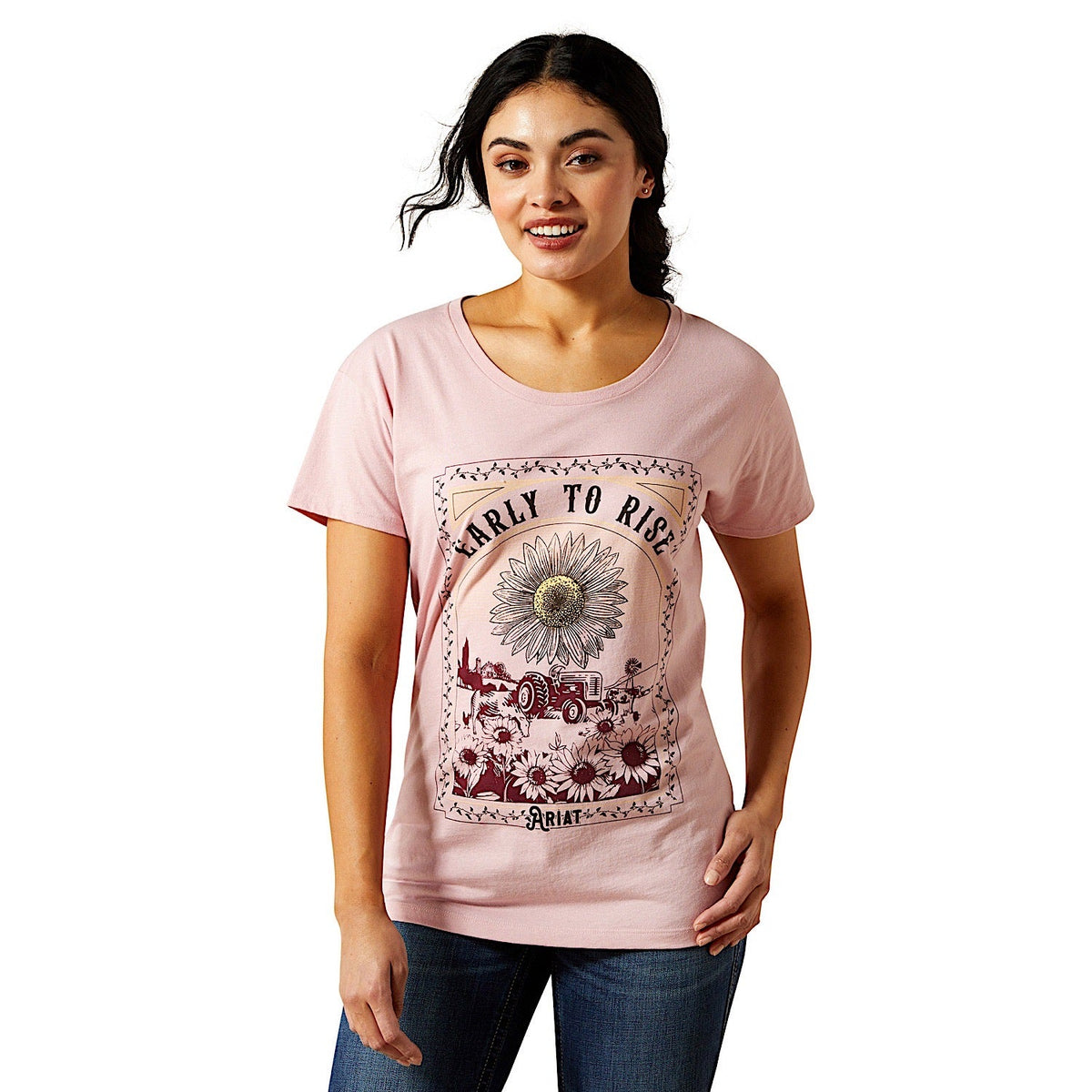 Ariat Women’s Early to Rise T-Shirt - Dusty Pink