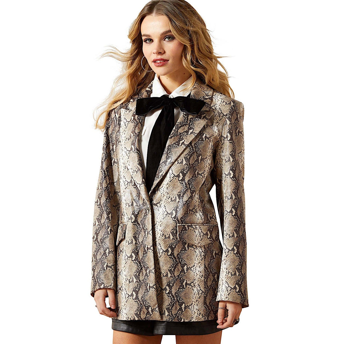 Ariat Women’s Embosses Snakeskin Blazer - Brown Python
