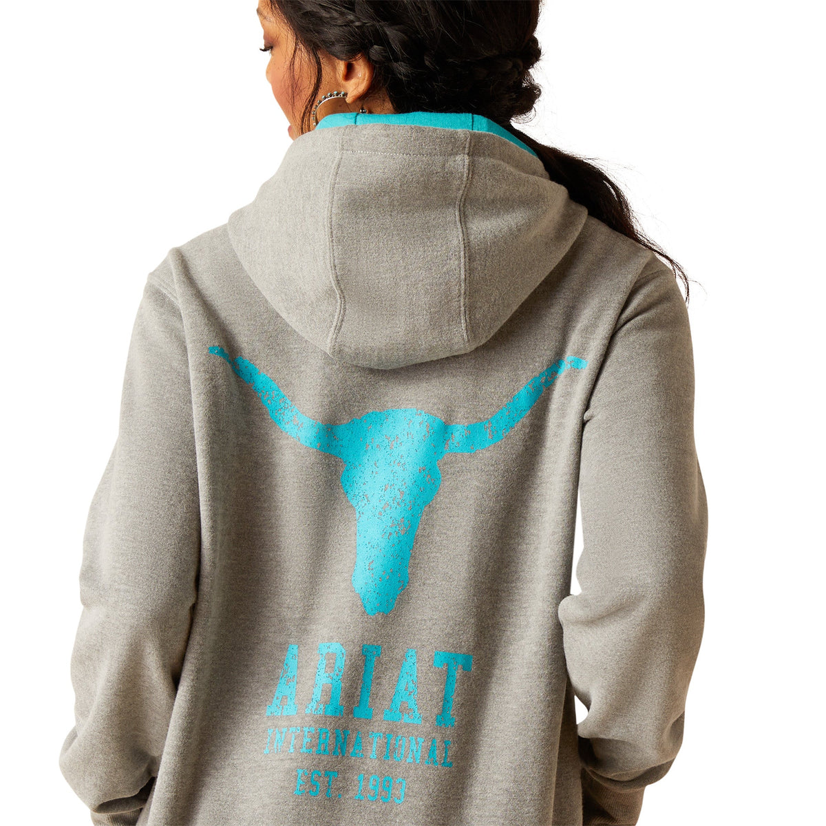 Ariat Women’s Equipment Hoodie - Heather Grey - Ariat Womens Tops