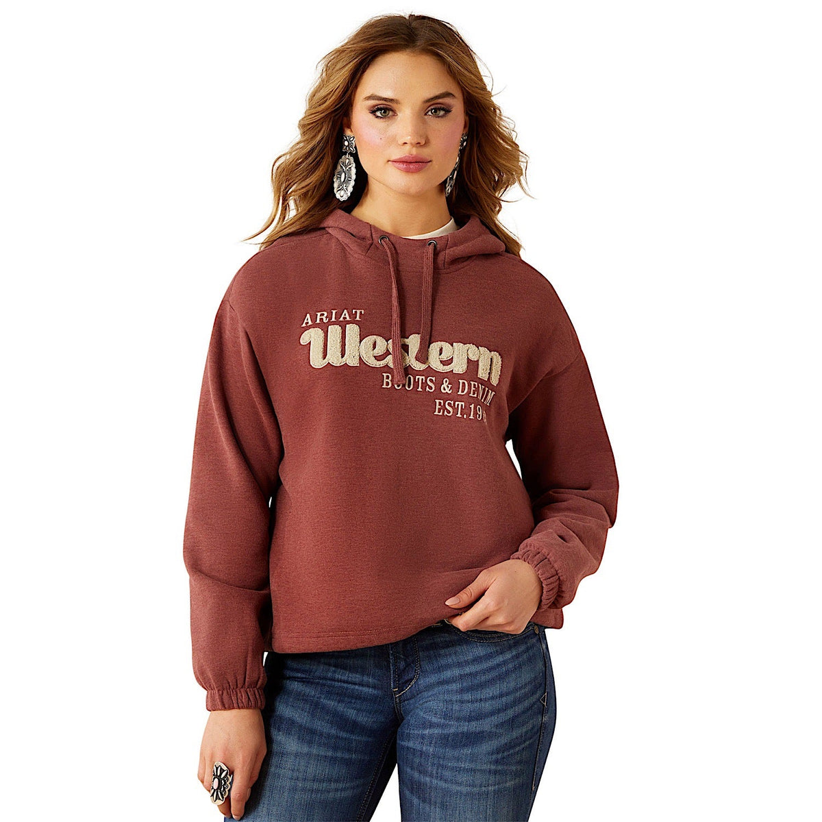 Ariat Womens Essential Hoodie - Burnt Russet Heather