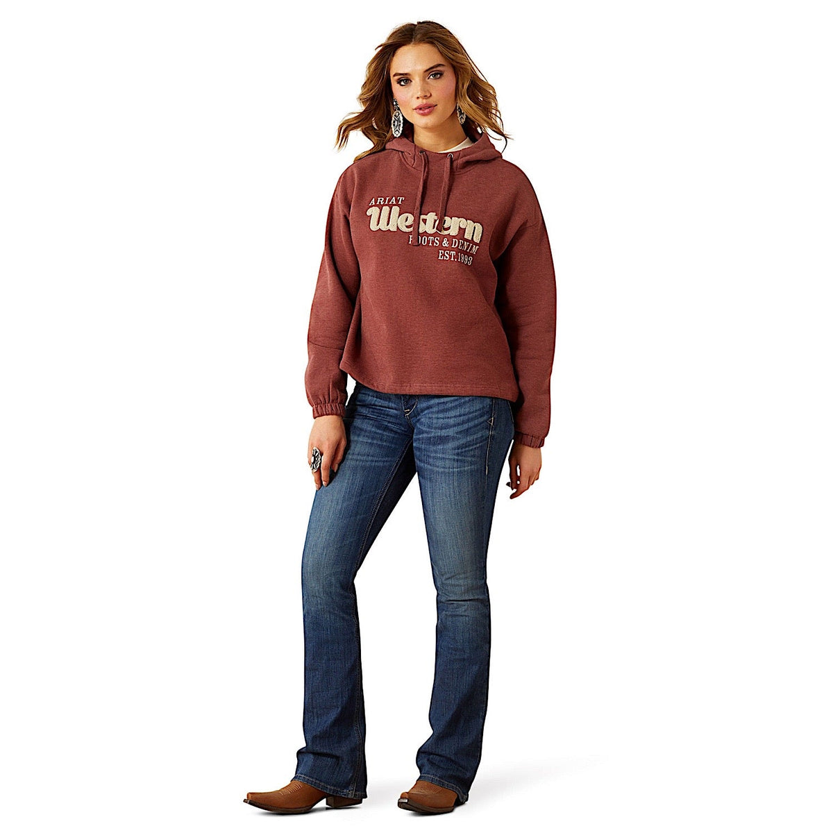 Ariat Womens Essential Hoodie - Burnt Russet Heather