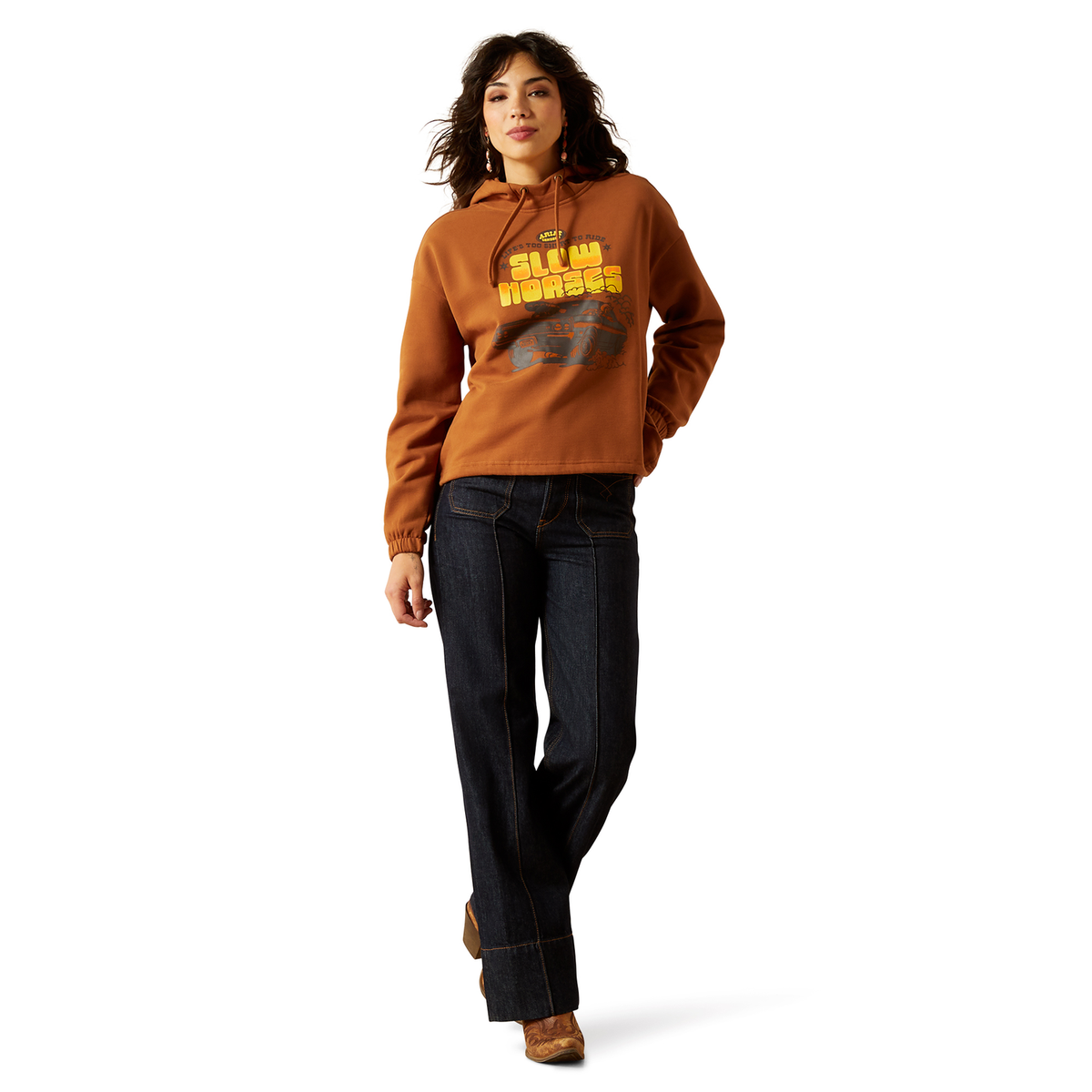 Ariat Womens Essential Sendero Slow Horses Hoodie - Glazed