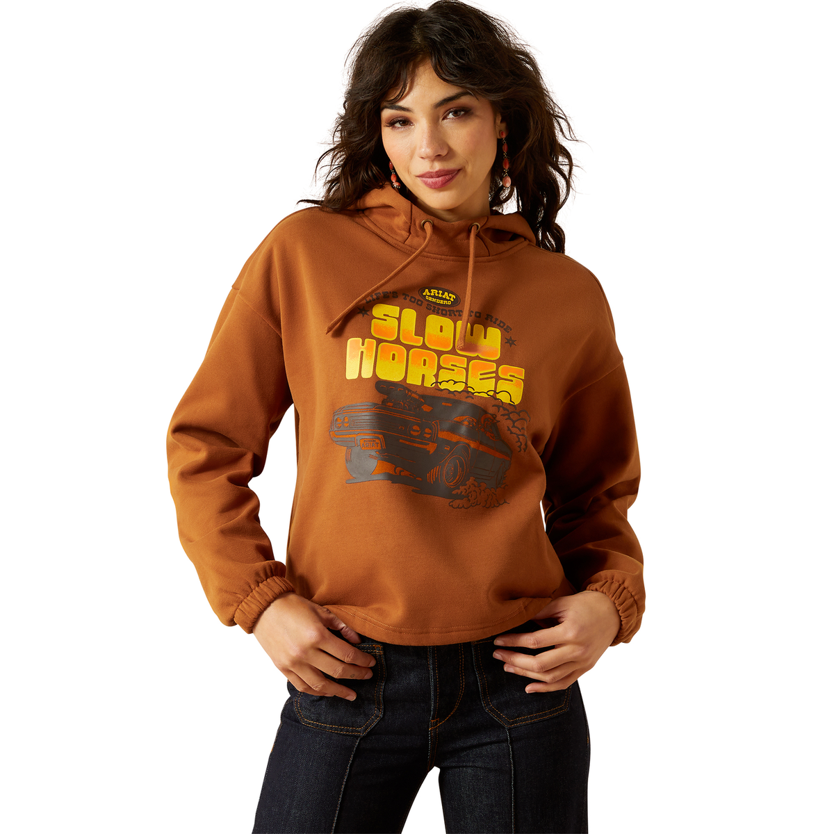 Ariat Womens Essential Sendero Slow Horses Hoodie - Glazed