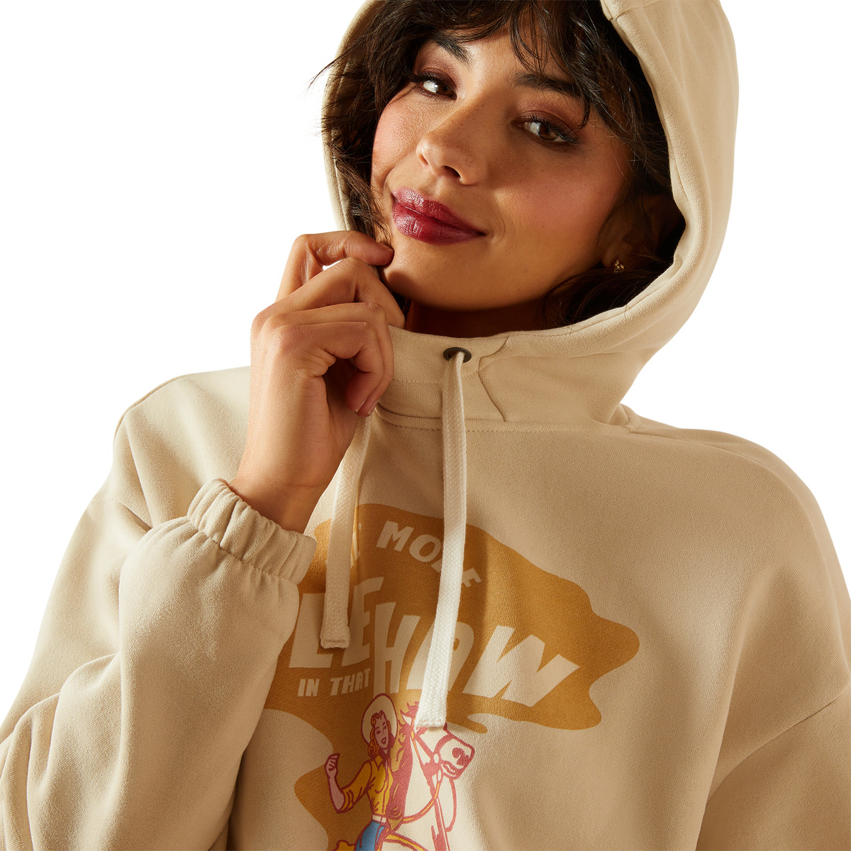 Ariat Womens Essential Sendero Yeehaw Hoodie Oyster Grey