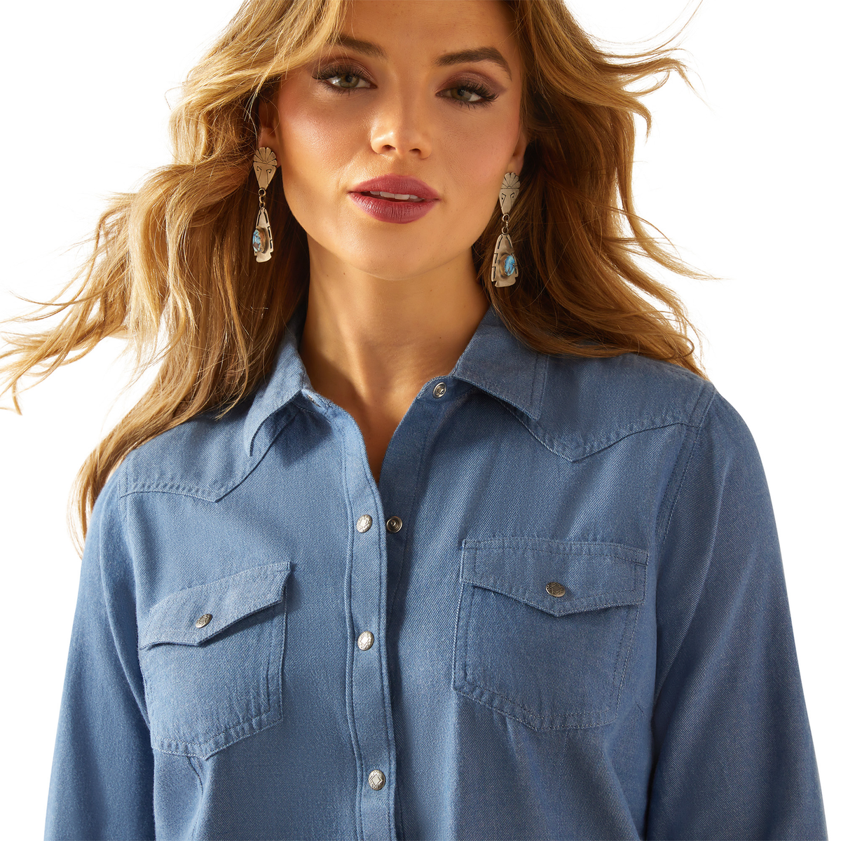 Ariat Womens Everyday Western Shirt - Light Chambray