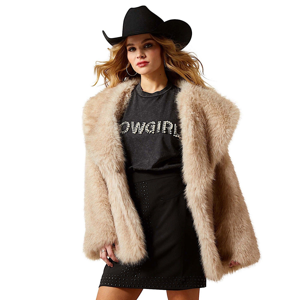 Ariat Women’s Faux Fur Coat - Tan