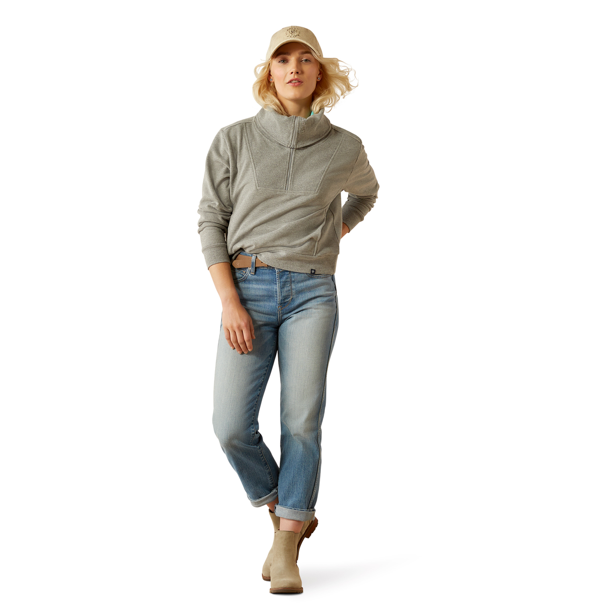 Ariat Women’s Fern 1/2 Zip Sweatshirt - Heather Grey