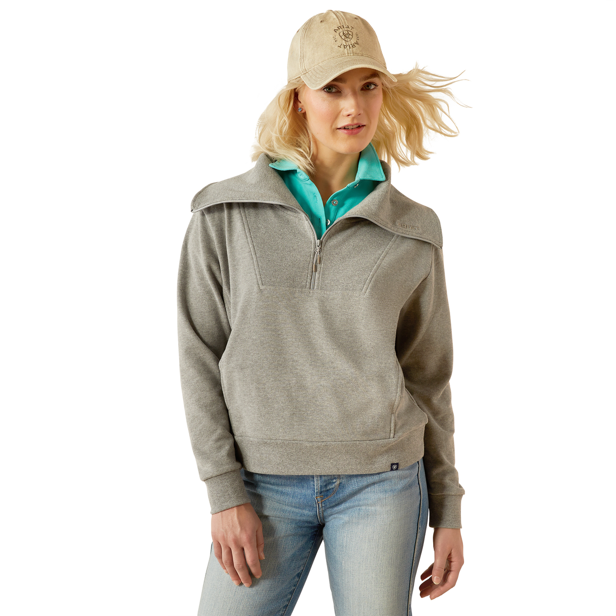 Ariat Women’s Fern 1/2 Zip Sweatshirt - Heather Grey