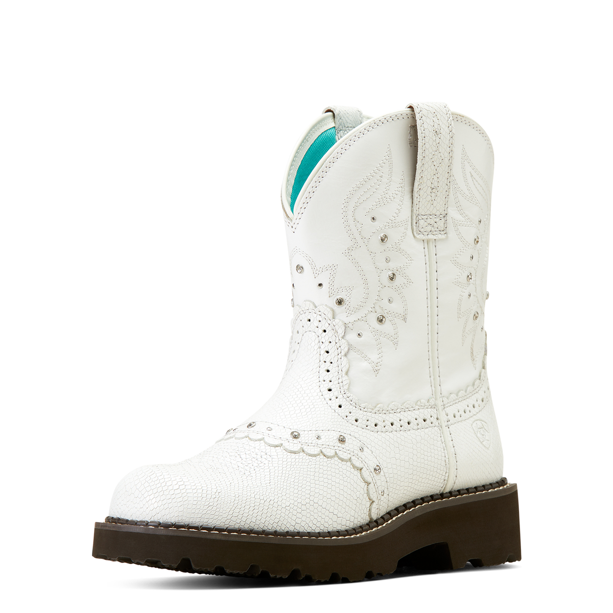 Ariat Womens Gembaby White Snake Emboss / Opulent White