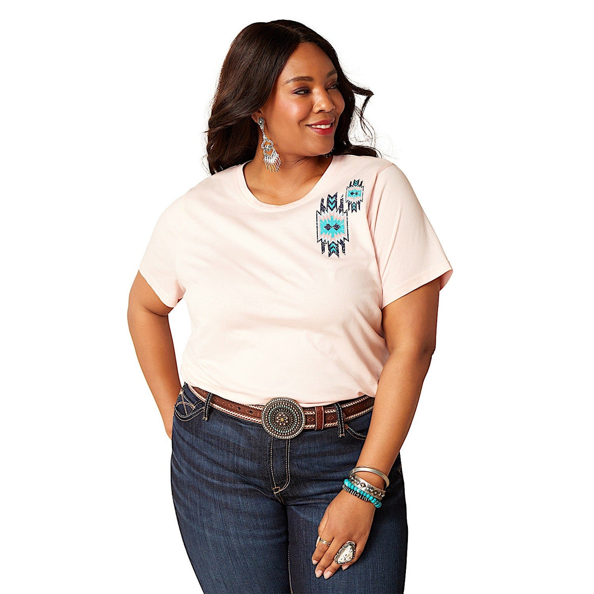Ariat Women’s Granger T-Shirt Blushing Rose - XS AUS 6 - Ariat Womens Tops