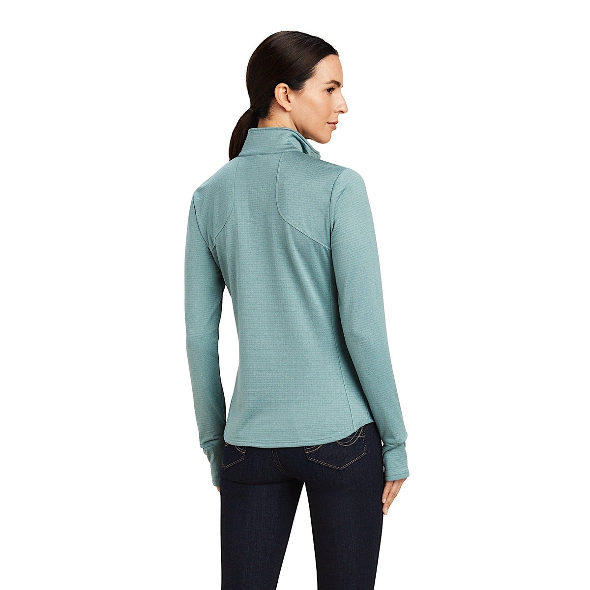 Ariat Womens Gridwork 1/4 Zip Baselayer Arctic - Ariat Womens Tops
