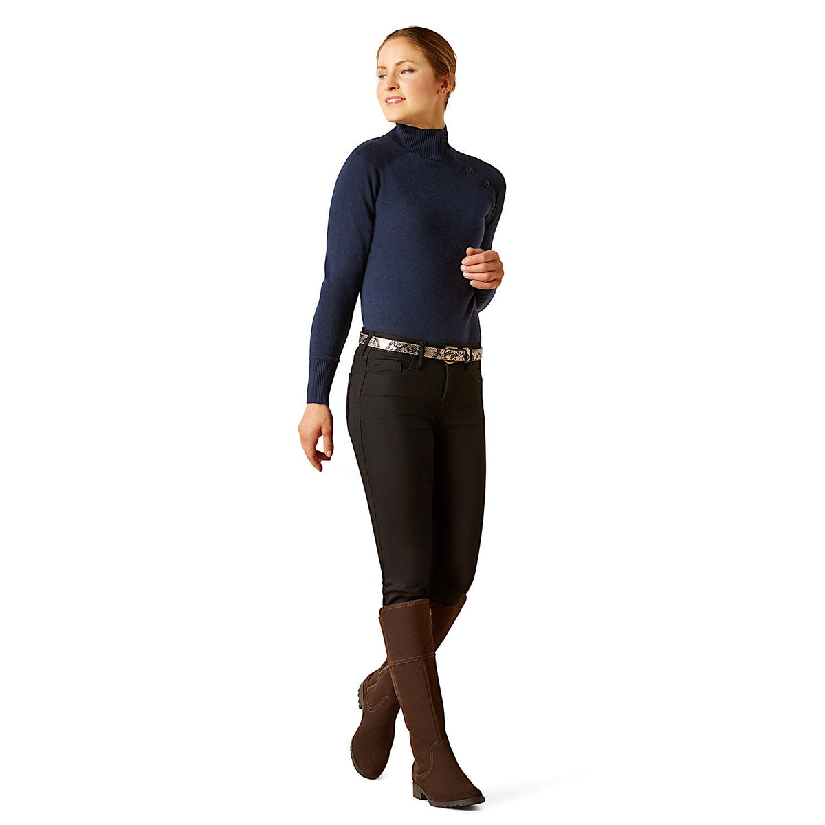 Ariat Womens Half Moon Bay Sweater Navy - Ariat Womens Tops