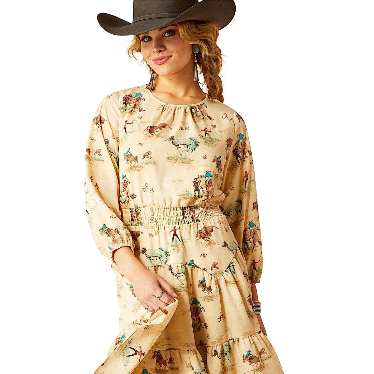 Ariat Women’s Handkerchief Dress - Retro Ranch Print