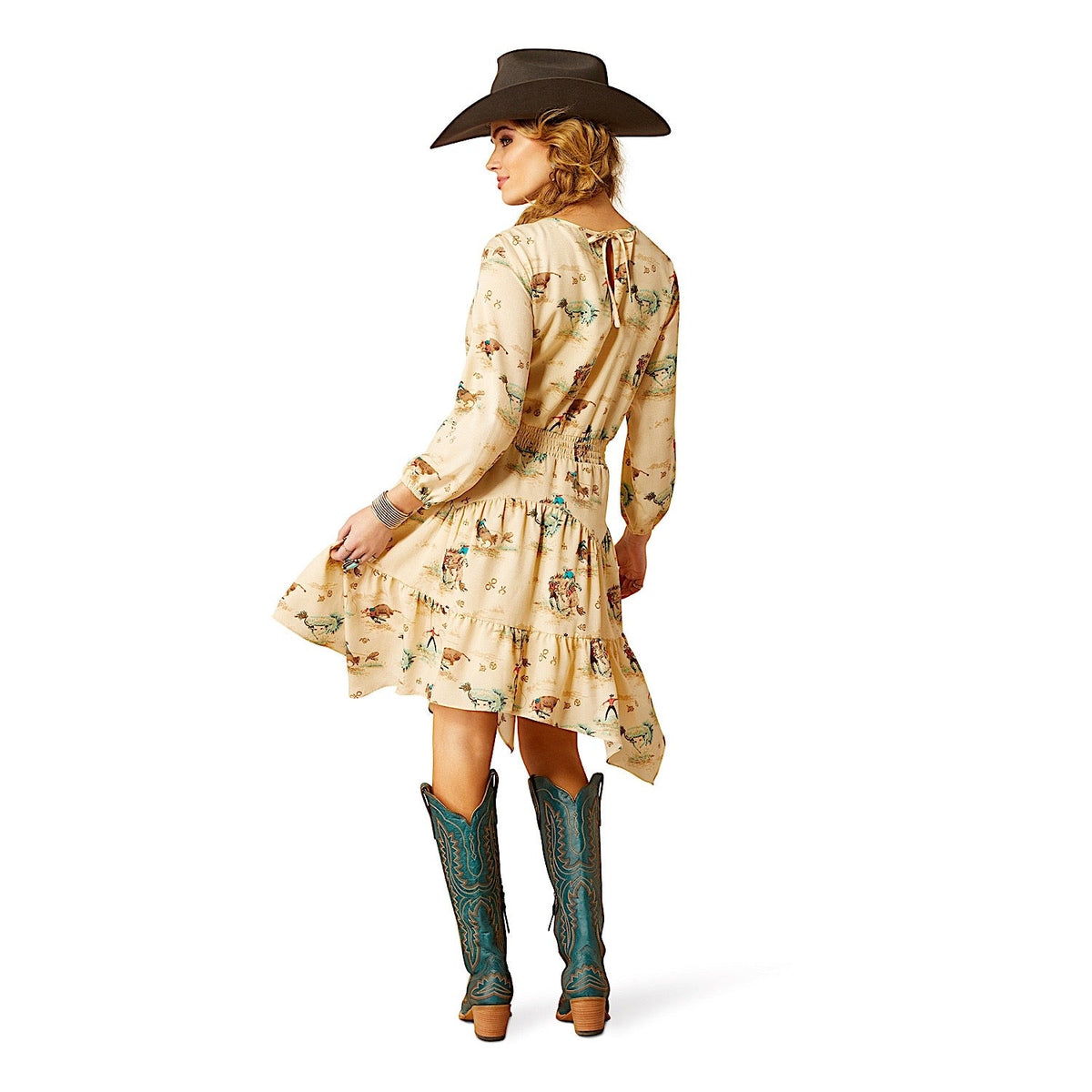 Ariat Women’s Handkerchief Dress - Retro Ranch Print