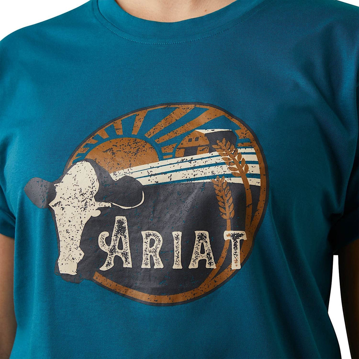 Ariat Women’s Heartland Tee Deep Lagoon - Ariat Womens Tops