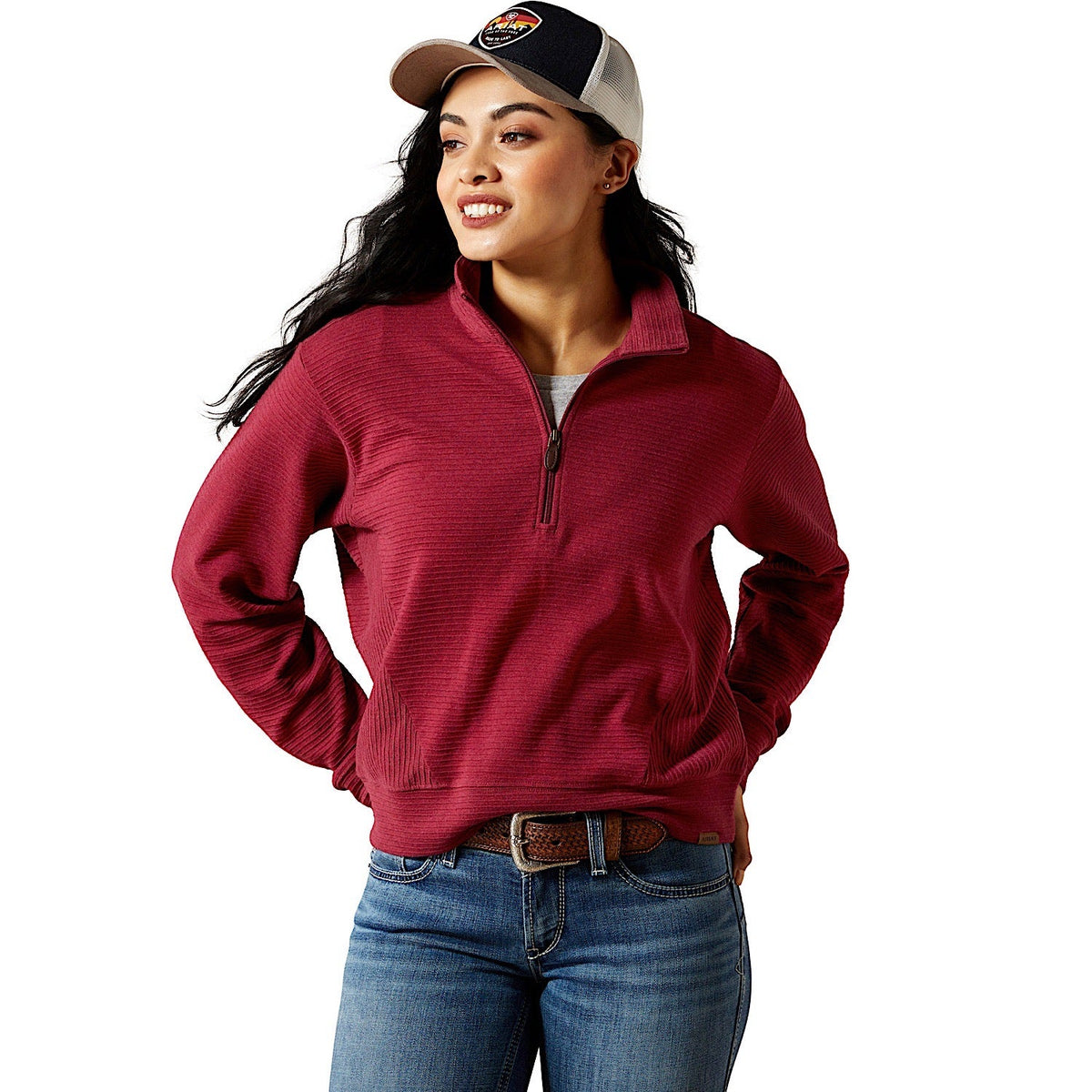 Ariat Women’s High Noon 1/2 Zip Pullover - Beaujolais