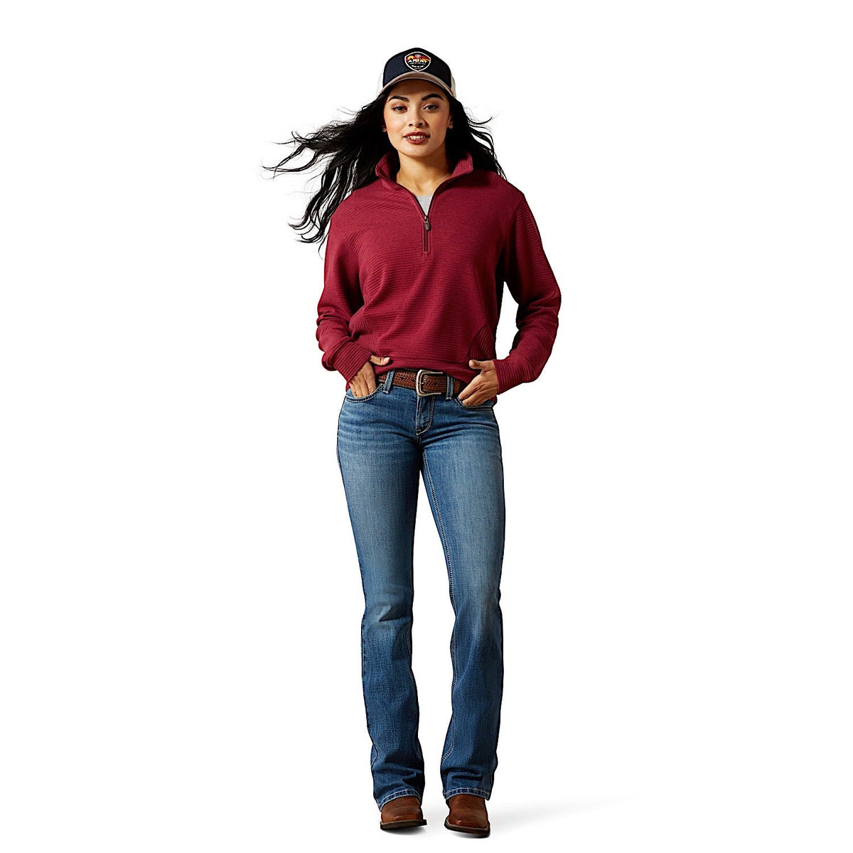 Ariat Women’s High Noon 1/2 Zip Pullover - Beaujolais