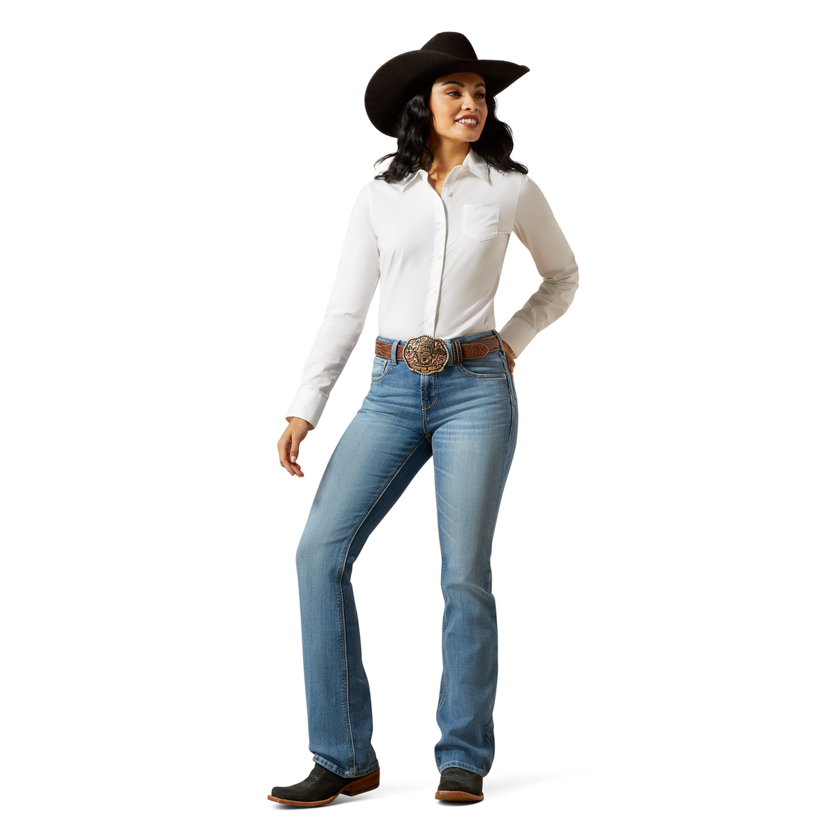 Ariat Womens High Rise Rowyn Boot Cut Jean - Challis