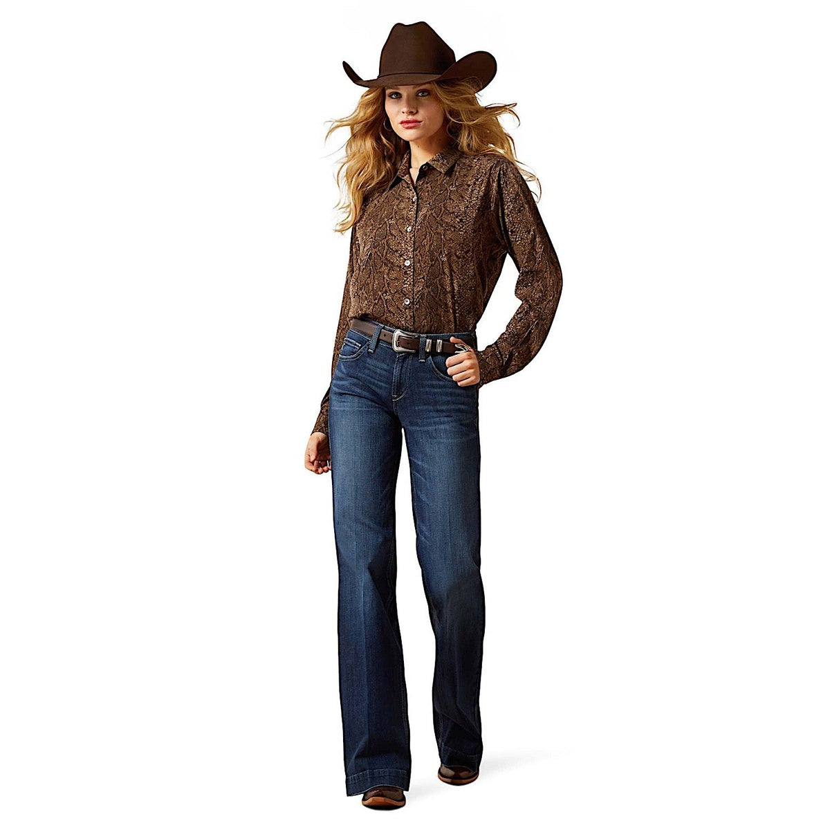Ariat Women’s Homestyle Button Up Shirt - Desert Snake Print