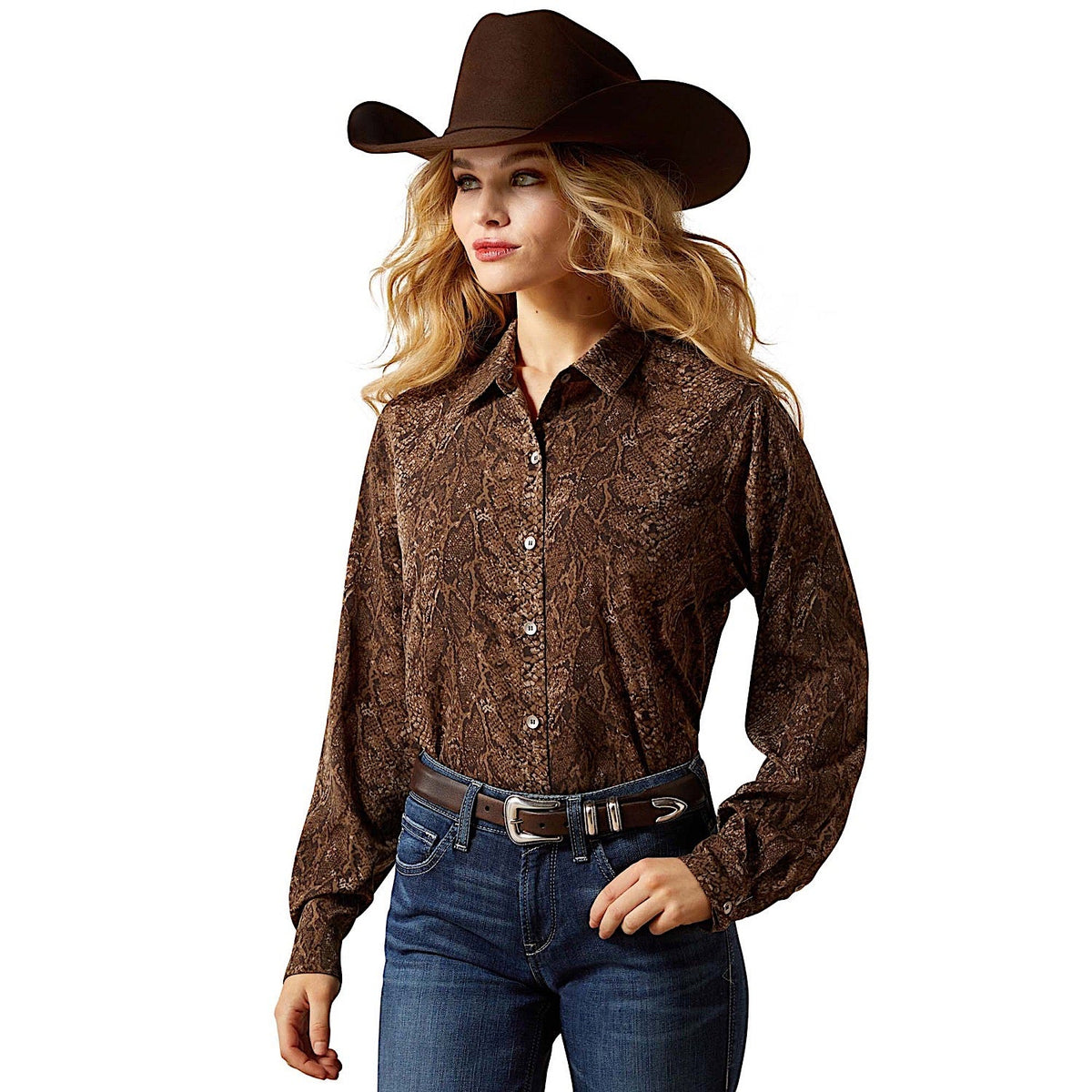 Ariat Women’s Homestyle Button Up Shirt - Desert Snake Print