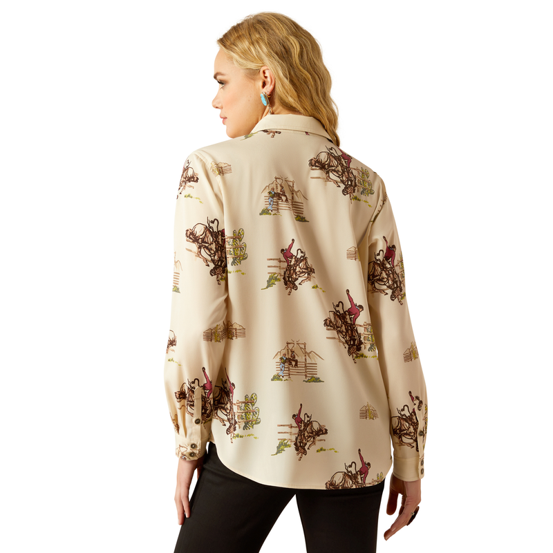Ariat Women’s Homestyle Button Up Shirt - Round Up Print