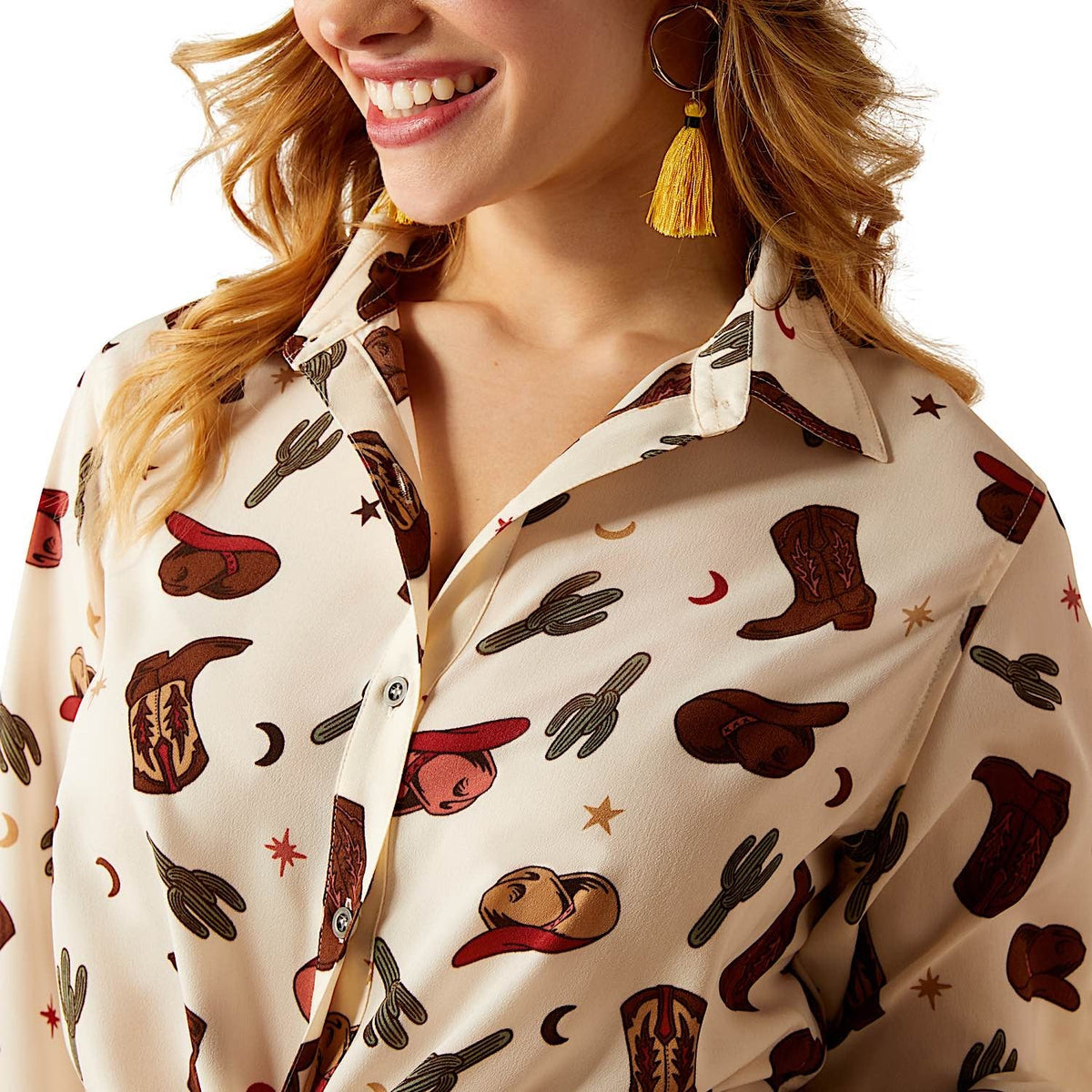 Ariat Women’s Homestyle Shirt - Western Cowgirl Print
