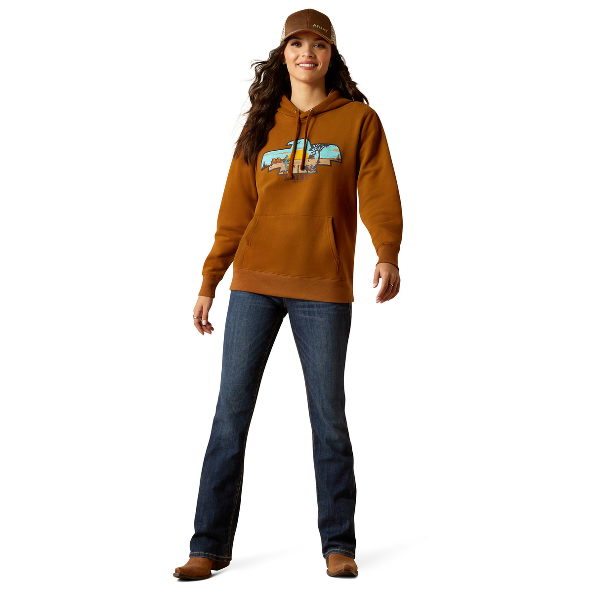 Ariat Women’s Horizon Hoodie - Chestnut Horse - Ariat Womens Tops