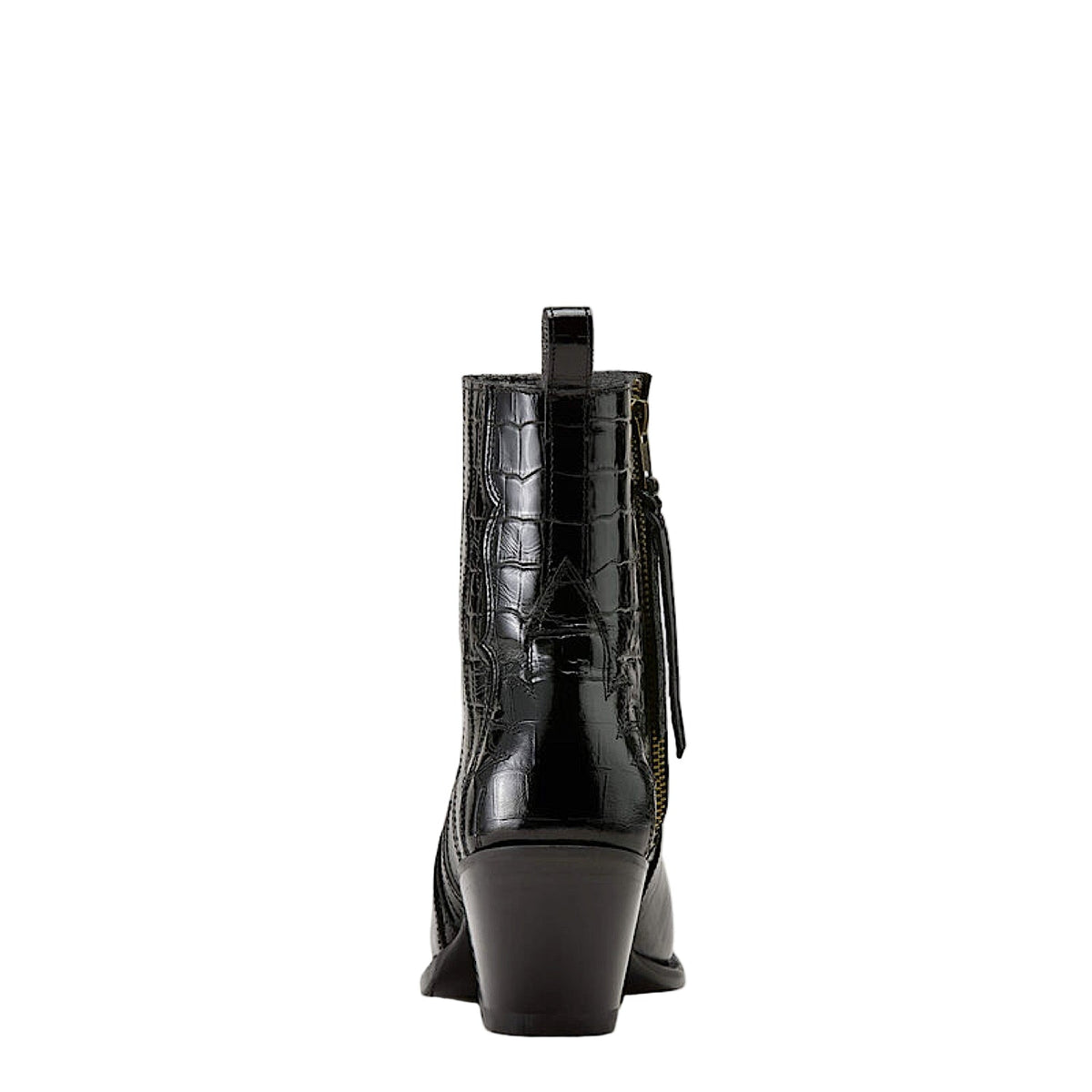 Ariat Womens Jade X Toe Heeled Ankle Boot - Luxe Caviar Black Print