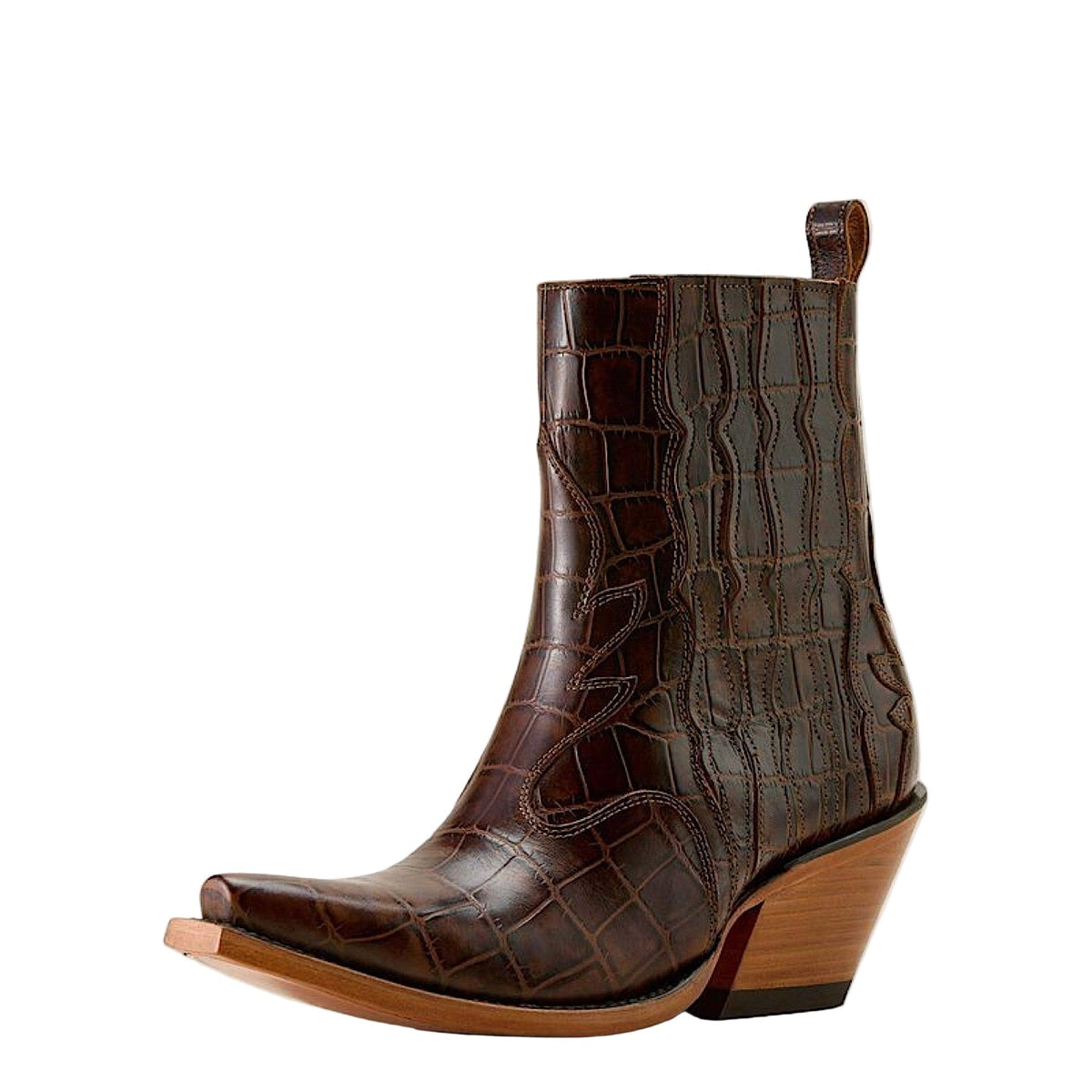 Ariat Womens Jade X Toe Heeled Ankle Boot - Luxe Espresso Dark Brown Print
