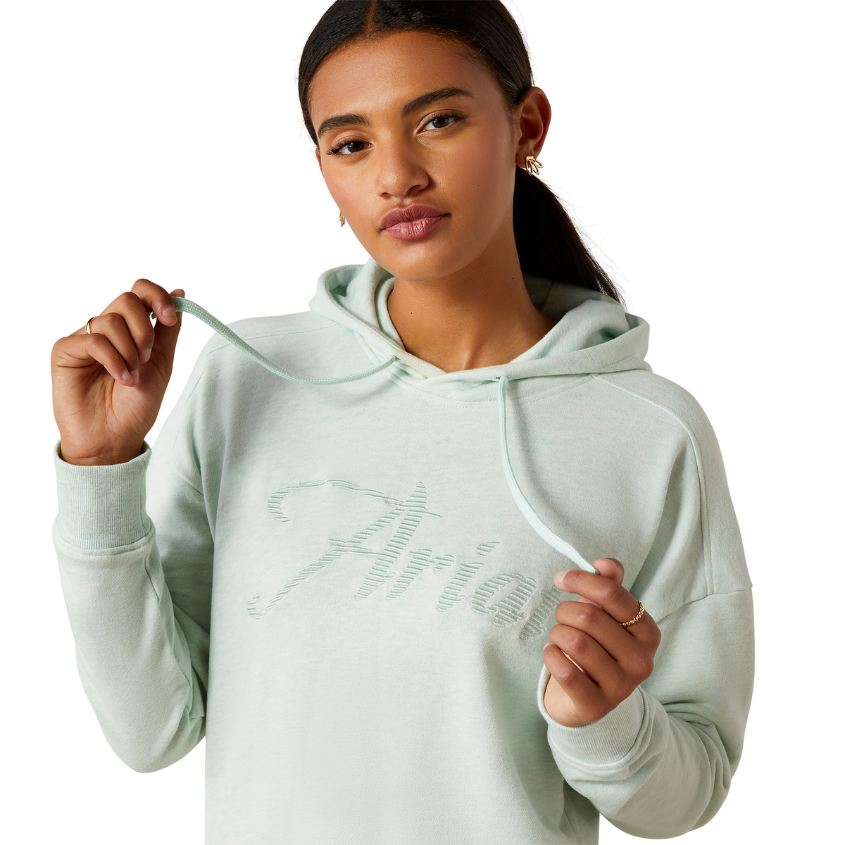 Ariat Women’s Just Hoodie - Beach Glass Heather - XS Aus 6 - Ariat Womens Hoodies