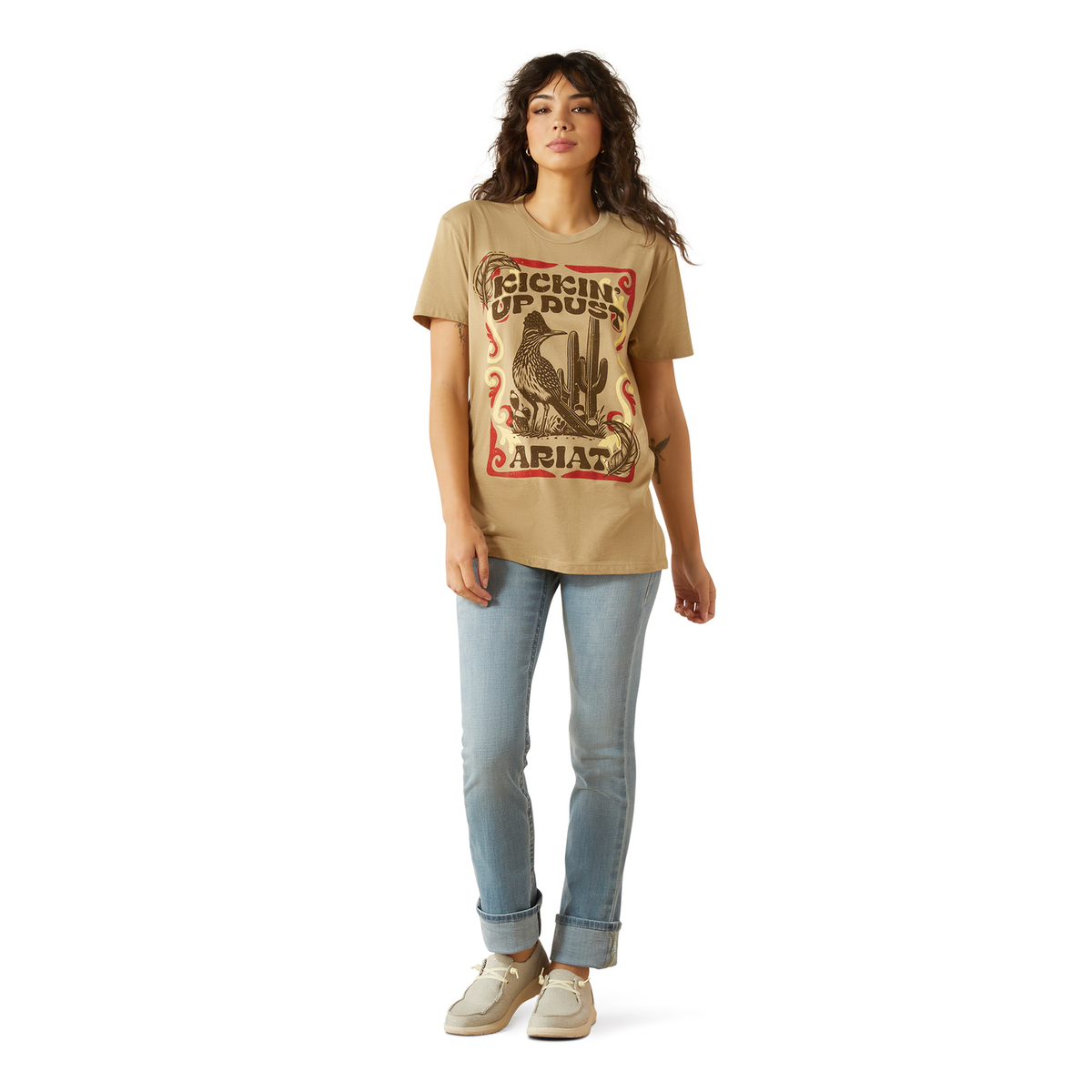 Ariat Womens Kickin Up Dust Ss Tee - Sand