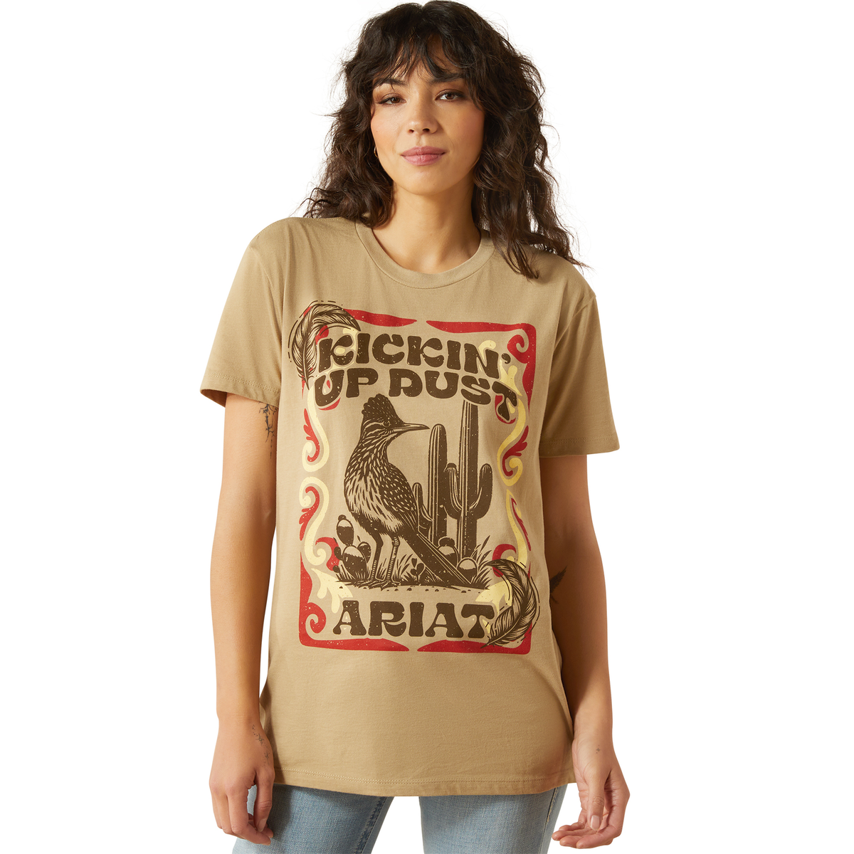 Ariat Womens Kickin Up Dust Ss Tee - Sand