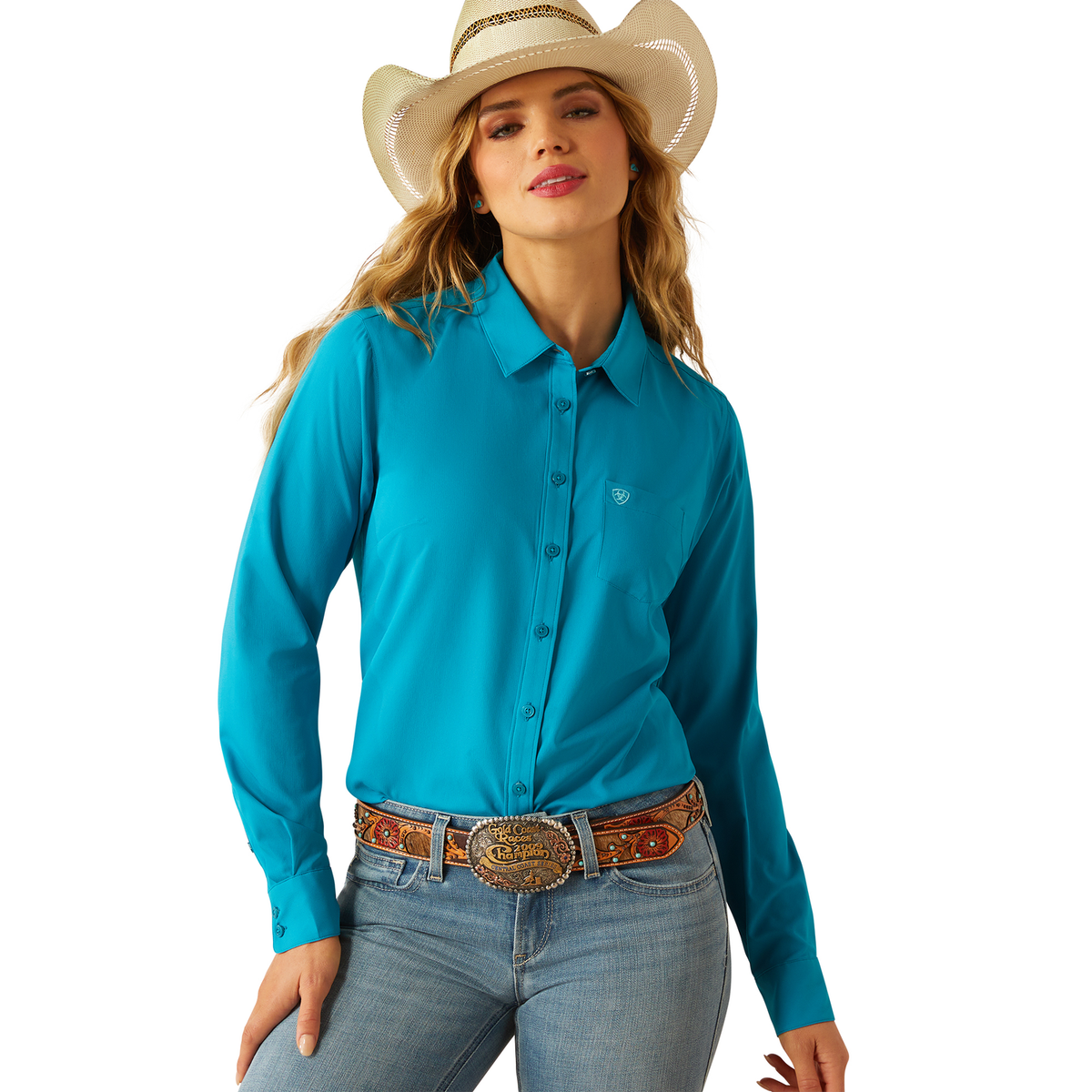 Ariat Womens Kirby Pro Shirt - Enamel Blue