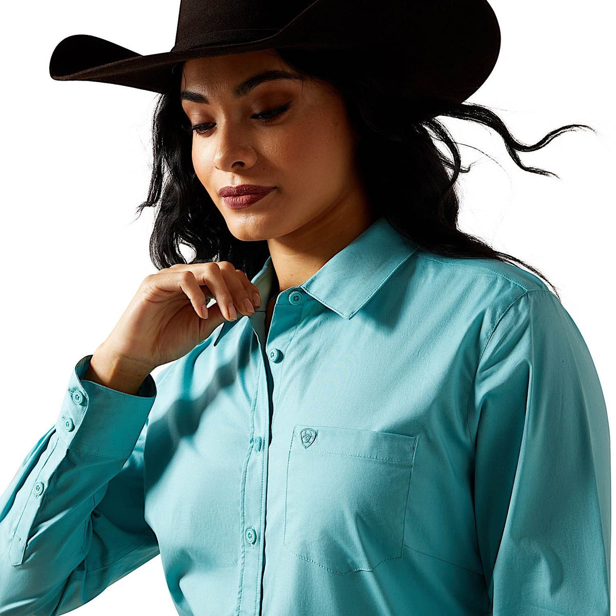 Ariat Womens Kirby Stretch Shirt - Aqua Sea