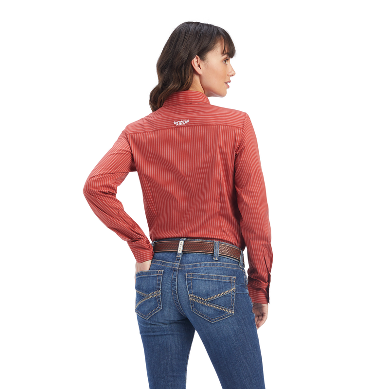 Ariat Women’s Kirby Stretch Shirt - Bossa Nova/White Pinstripe