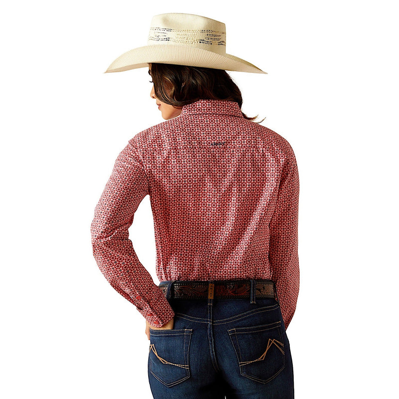 Ariat Women’s Kirby Stretch Shirt - Garnet Rose Geo