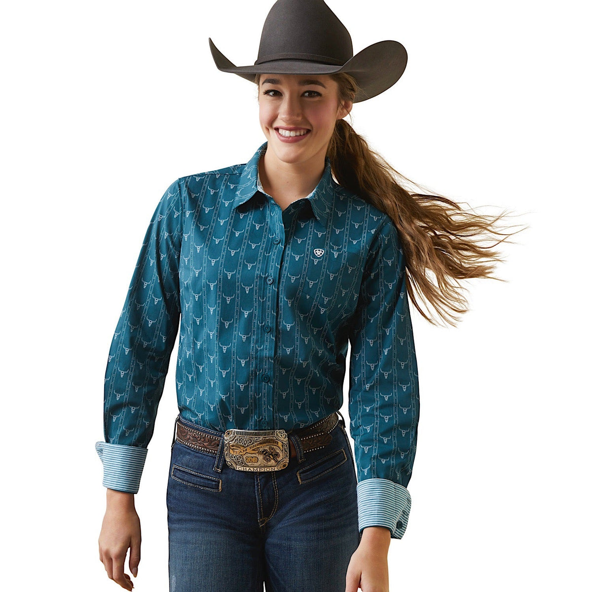 Ariat Women’s Kirby Stretch Shirt Steer Head Print