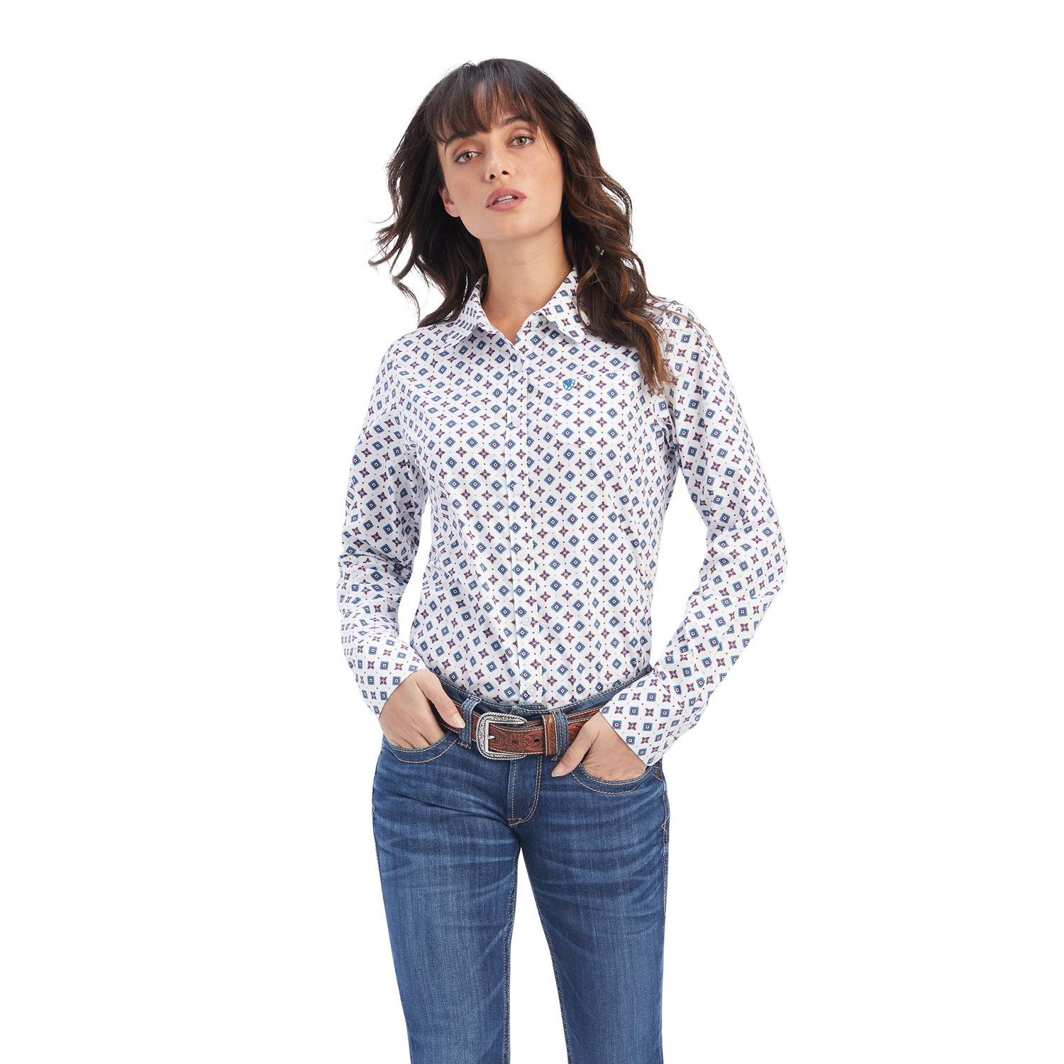 Buy Ariat Womens Kirby Stretch Shirt Township Print The Stable