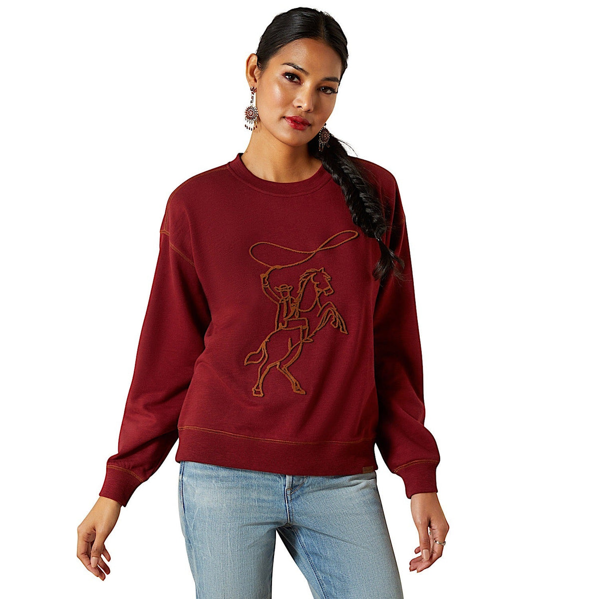 Ariat Womens Lasso Sweatshirt - Cabernet